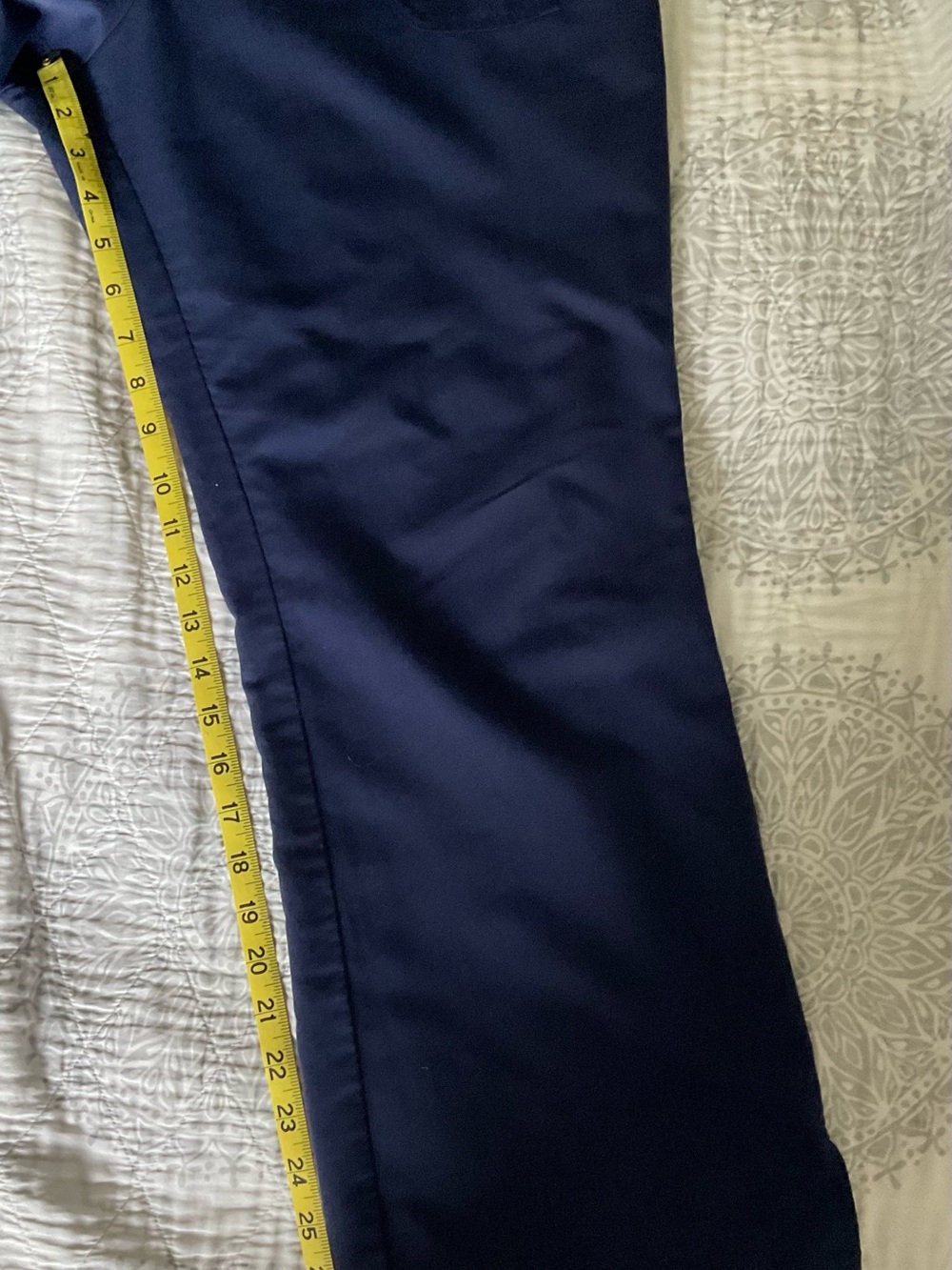 Navy Drawstring Scrub Pants LP - Picture 2 of 3